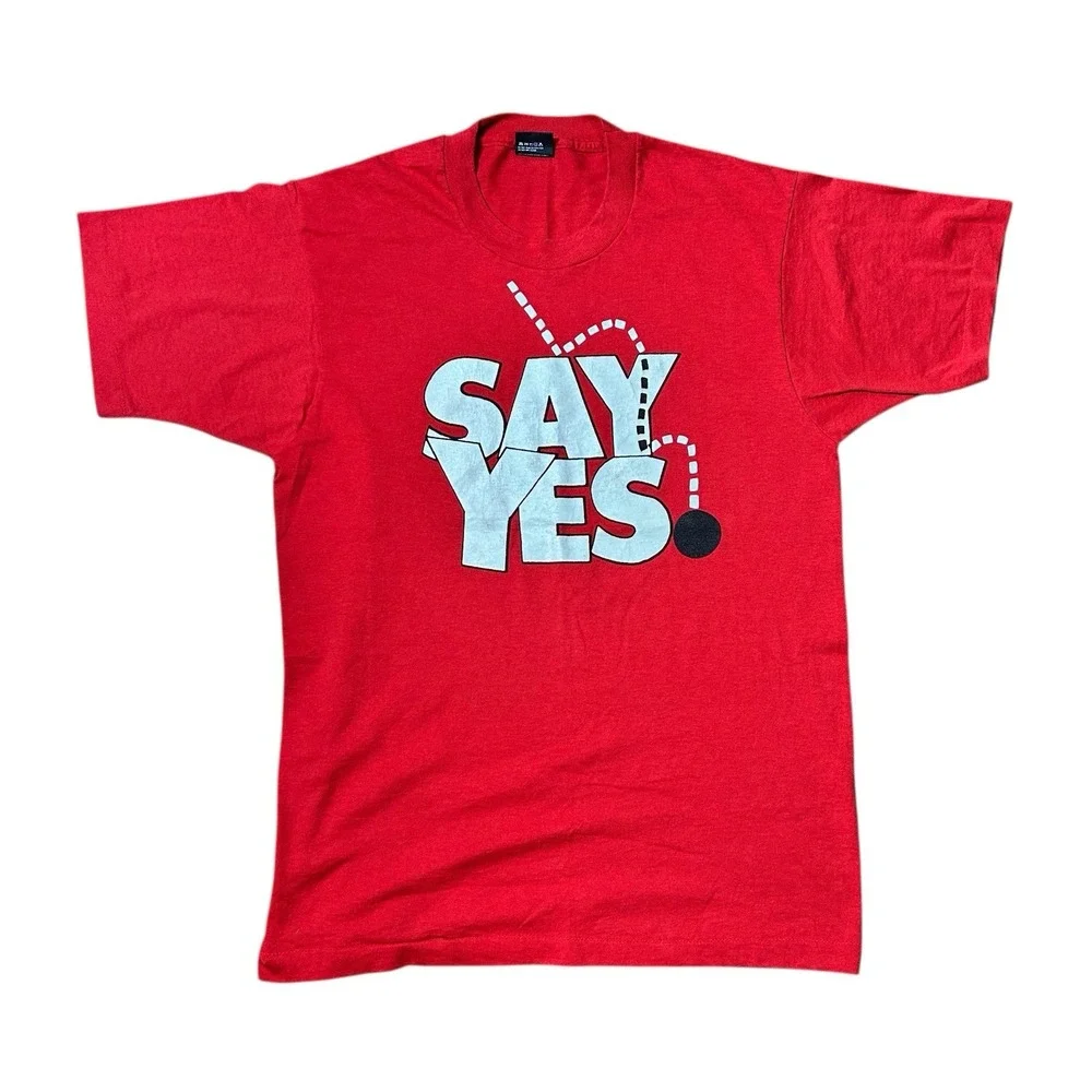 Vtg Screen Stars Best Jesus T Shirt Men's Large Red Religious USA Single Stitch